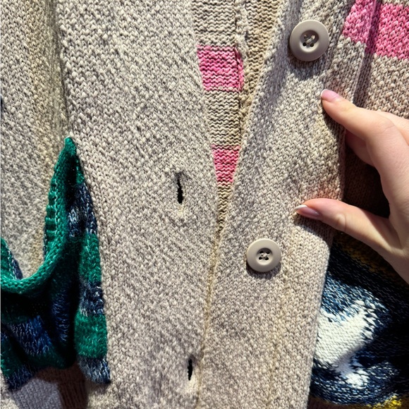 Daily Practice by Anthropologie Racing Flags Cardigan Sweater Size Medium - Picture 6 of 7